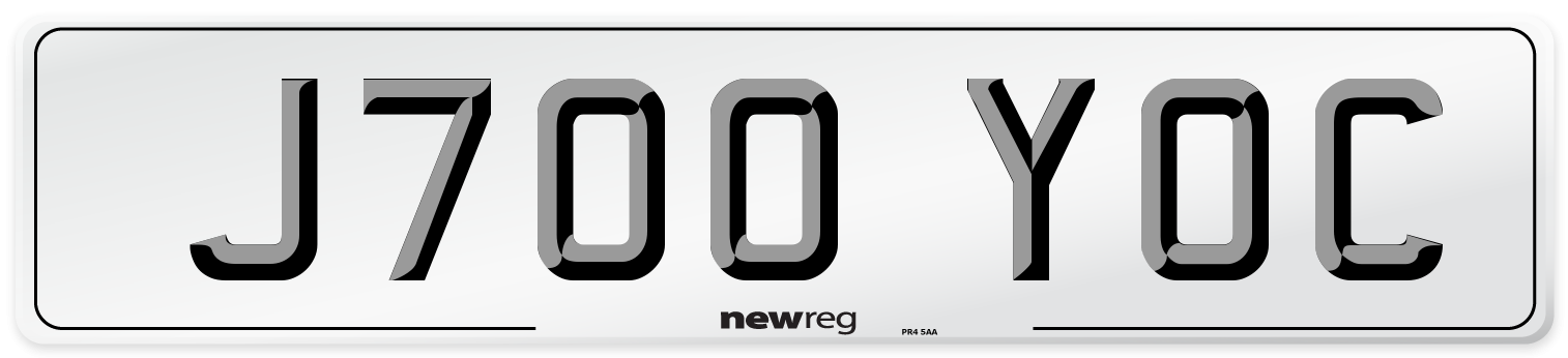 J700 YOC Number Plate from New Reg